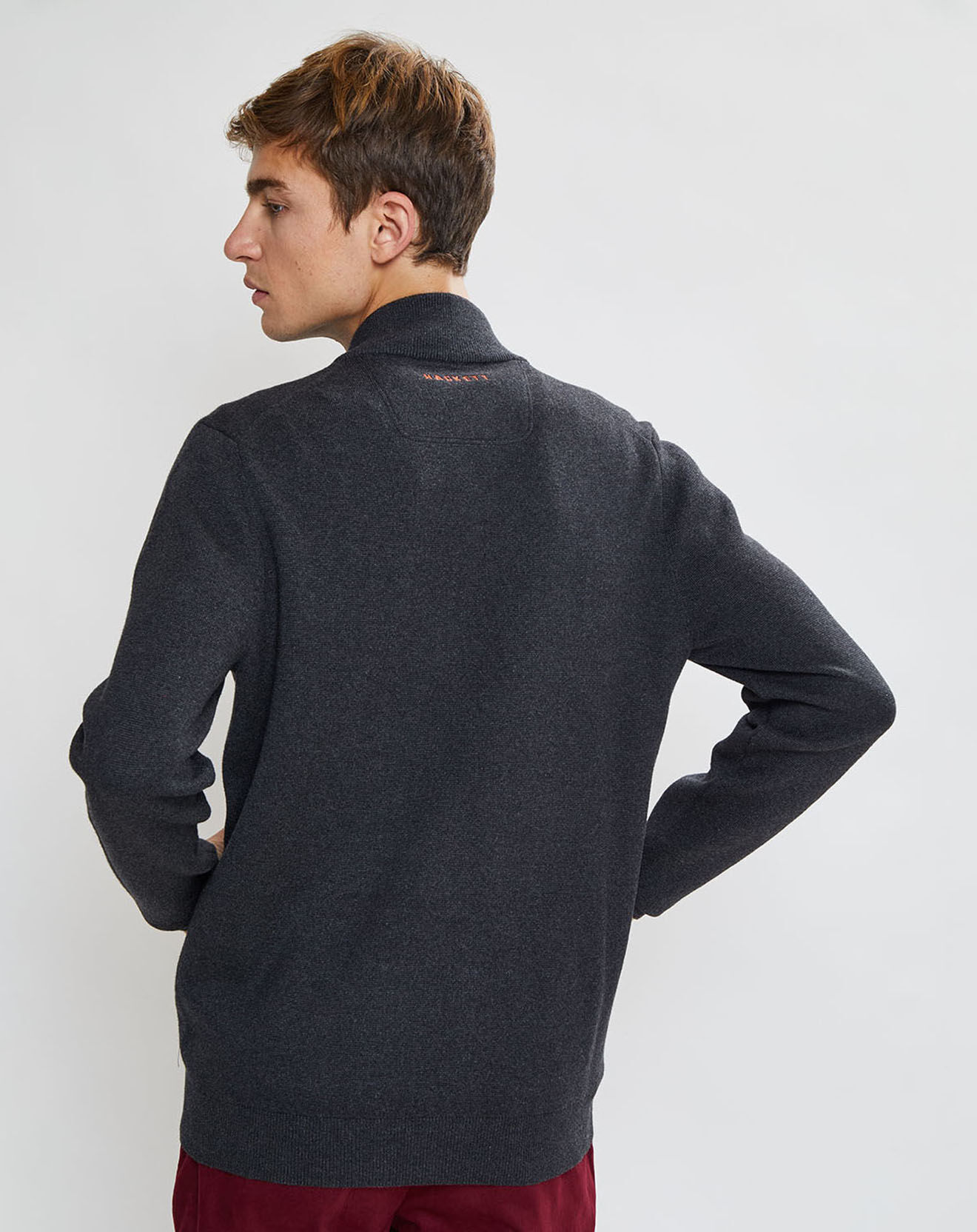 Hackett London Gilet blouson en Laine mélangée Aston Martin Racing gris