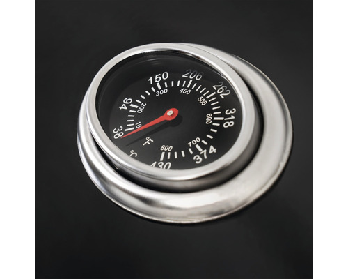 Nexgrill 5-pits gasbarbecue + zijbrander, zwart, inclusief opbergplank, dekselthermometer, geëmailleerde gietijzeren planchaplaat, vetopvangbak, grillpan, grillrooster, krachtige warmtezone, zijplank, warmhoudrek. Geëmailleerd gietijzeren grillrooste