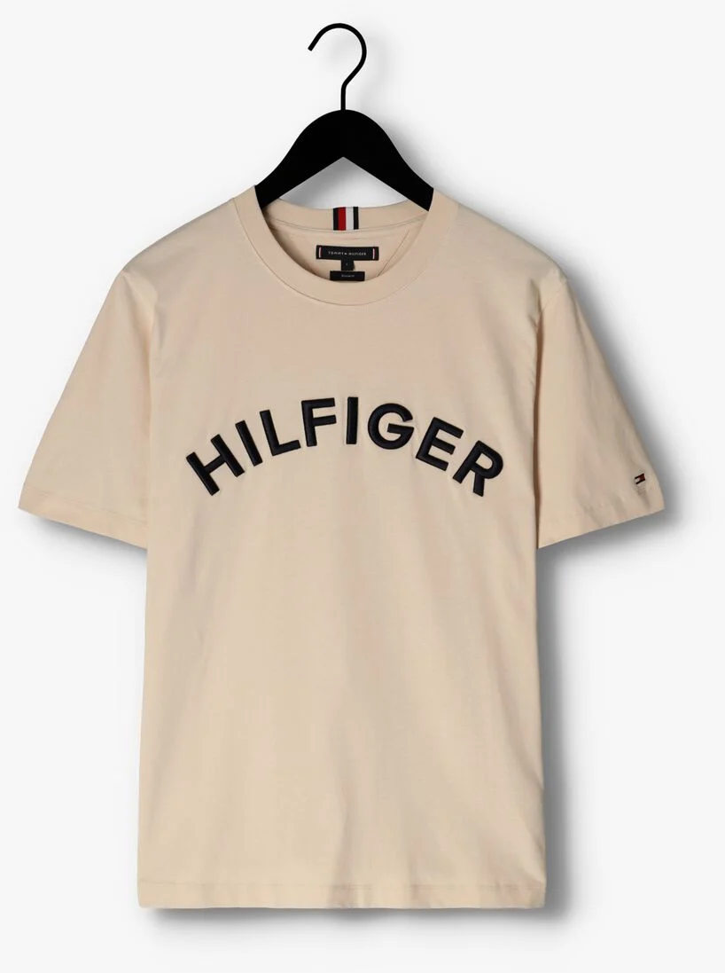 TOMMY HILFIGER beige tommy hilfiger t-shirt hilfiger arched tee