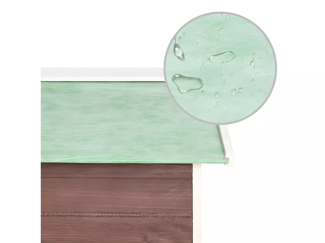 Prolenta Premium - Garage de tondeuse à gazon 72x87x50 cm Moka et blanc Sapin