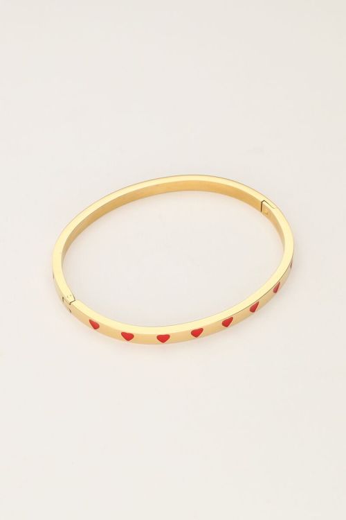 Bangle met rode hartjes