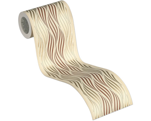 Zelfklevende rand 3841-33 Alleen Rand Golven beige bruin 5 m x 13 cm