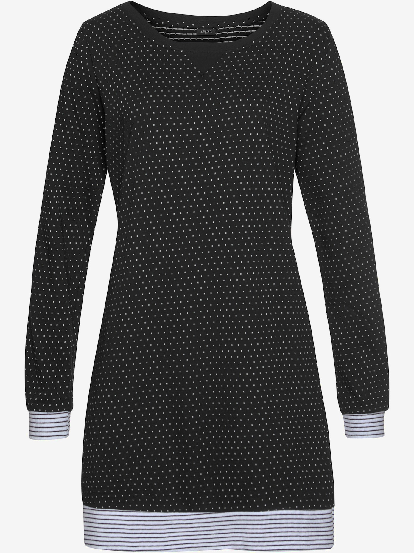 Chemise de nuit motif noir-blanc