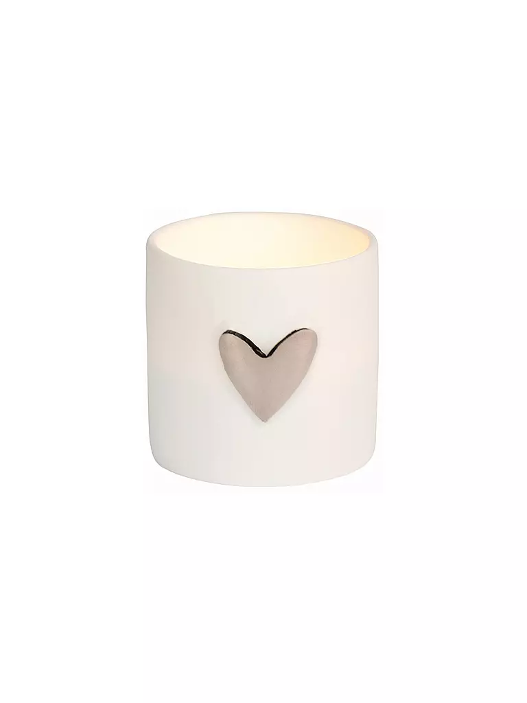 RAEDER Lichterset Herz 2-er 4,5cm (Weiss/Silber) weiss