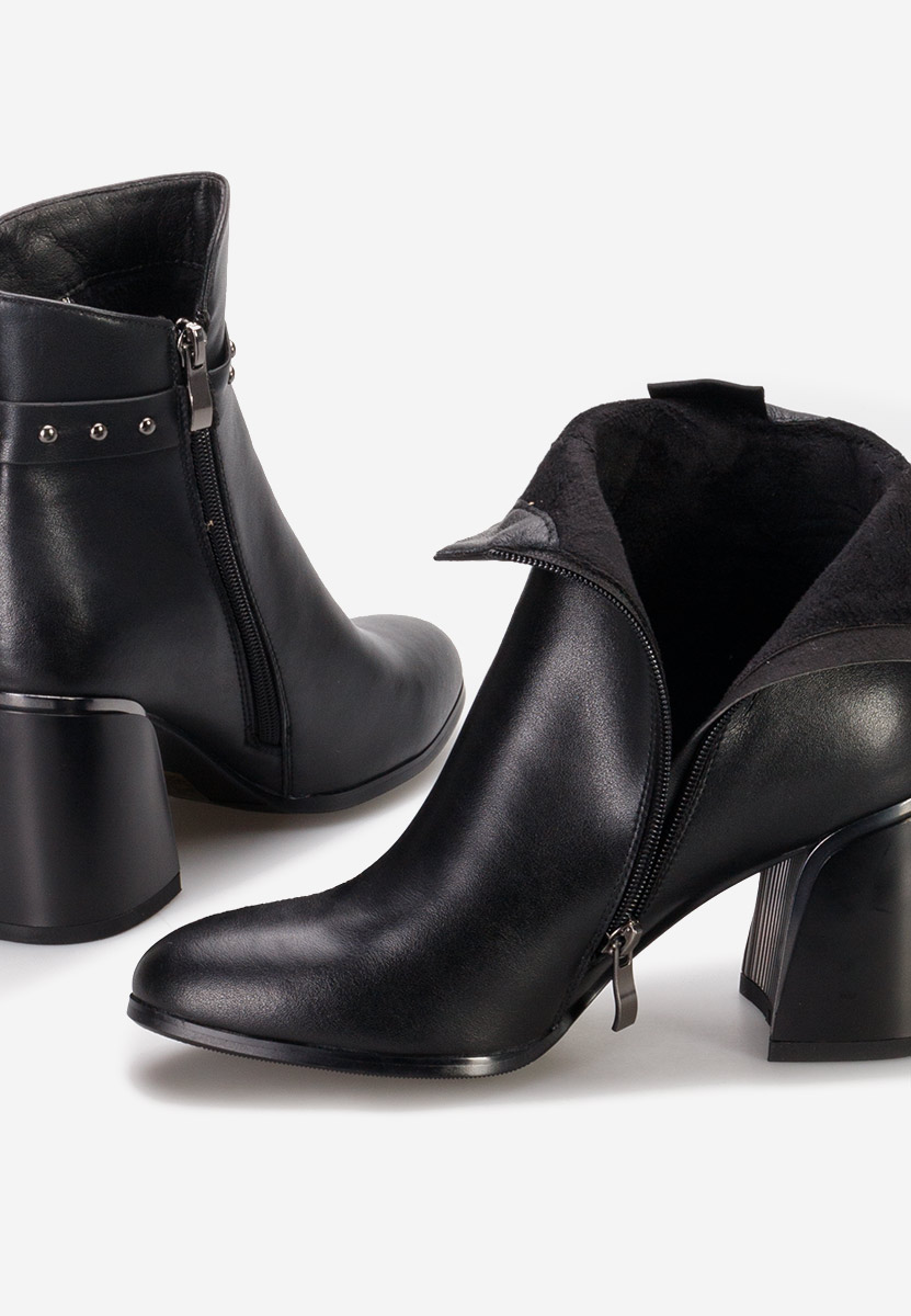Bottines à talon noires Viktoria
