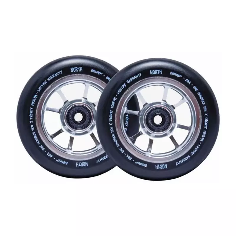 Paire de roues trottinette NORTH Signal Argent 24mm