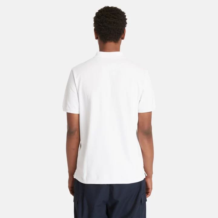 Polo en piqué Millers River pour homme en blanc
