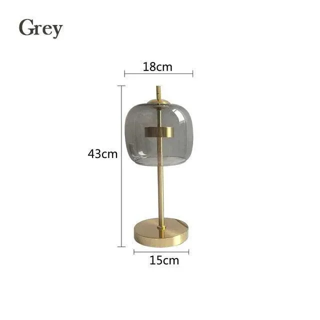 Nordic Transparent Glass Table Lamp | Modern LED Living Bedroom Decor Lighting Desk Lamp