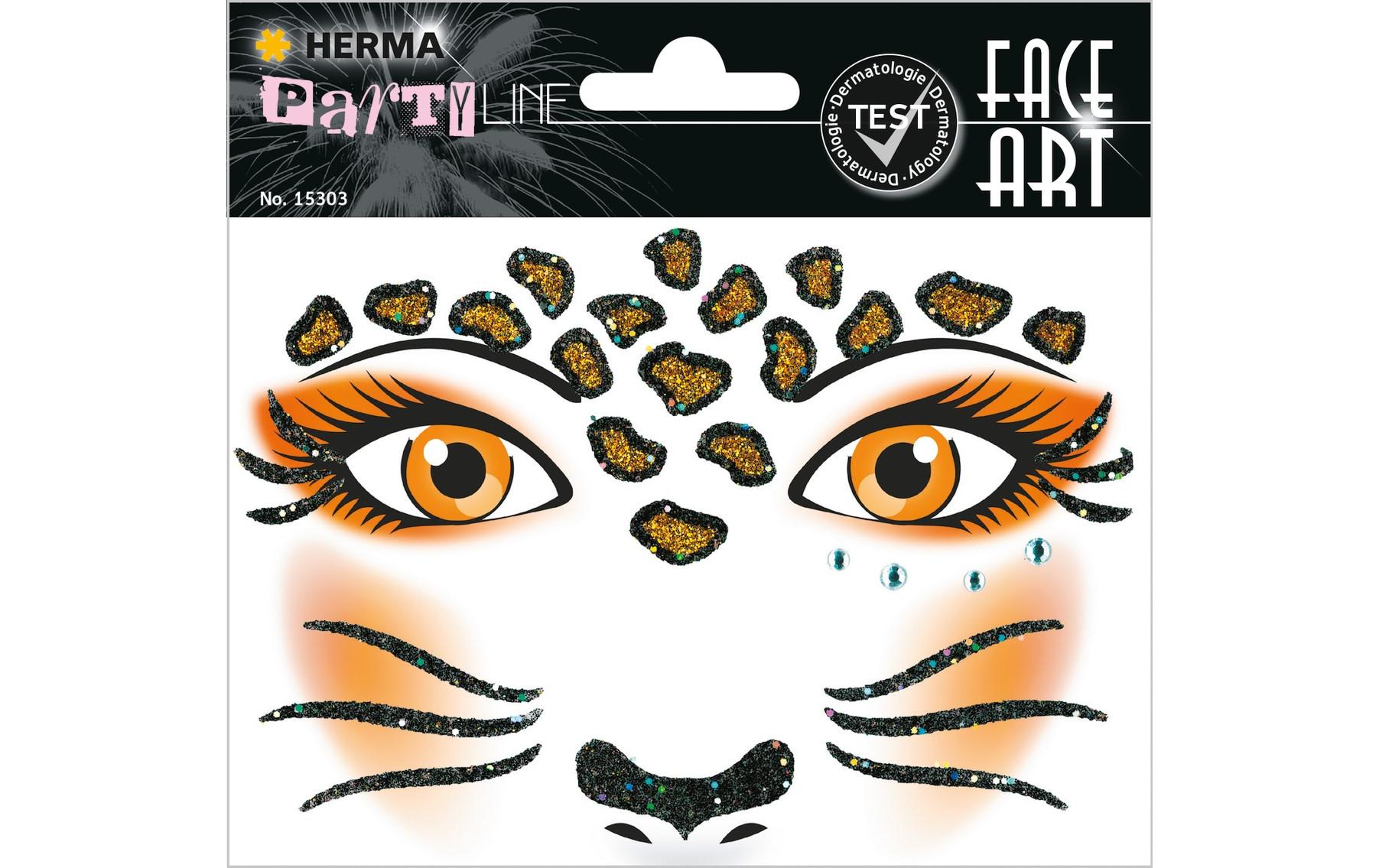 Face Art Leopard, 1 StückGesicht Sticker für Halloween