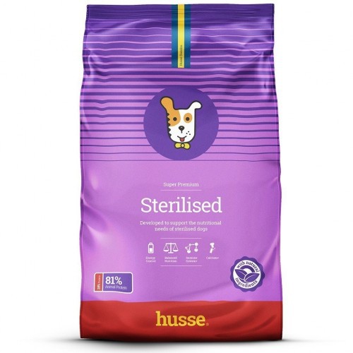 Ração esterilizada para cães, sabor frango.