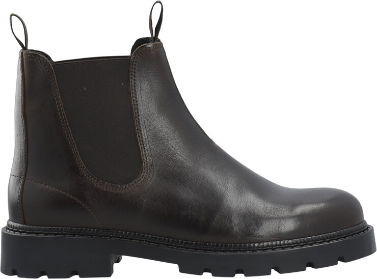 Bianco BIAJEFF Chelsea Boot Tumbled Leather Dark brown