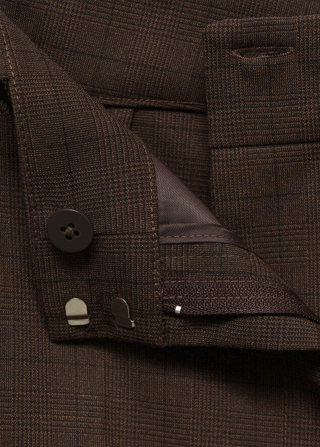 MANGO Straight checked trousers Light beige
