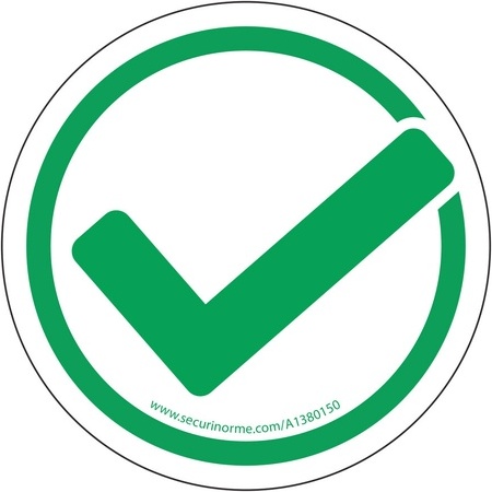 Panneau d'autorisation - Pictogramme Coche verte - Adhésif