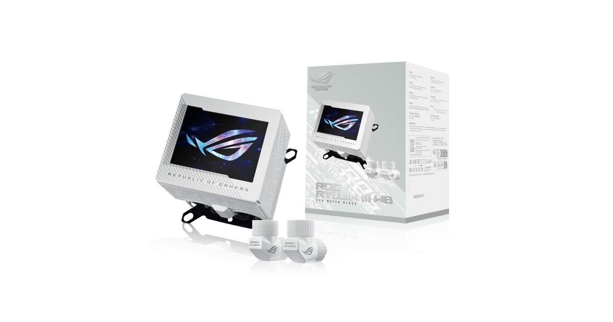 ASUSROG Ryujin III WB White LCD CPU-waterblok waterkoeling  (Wit)