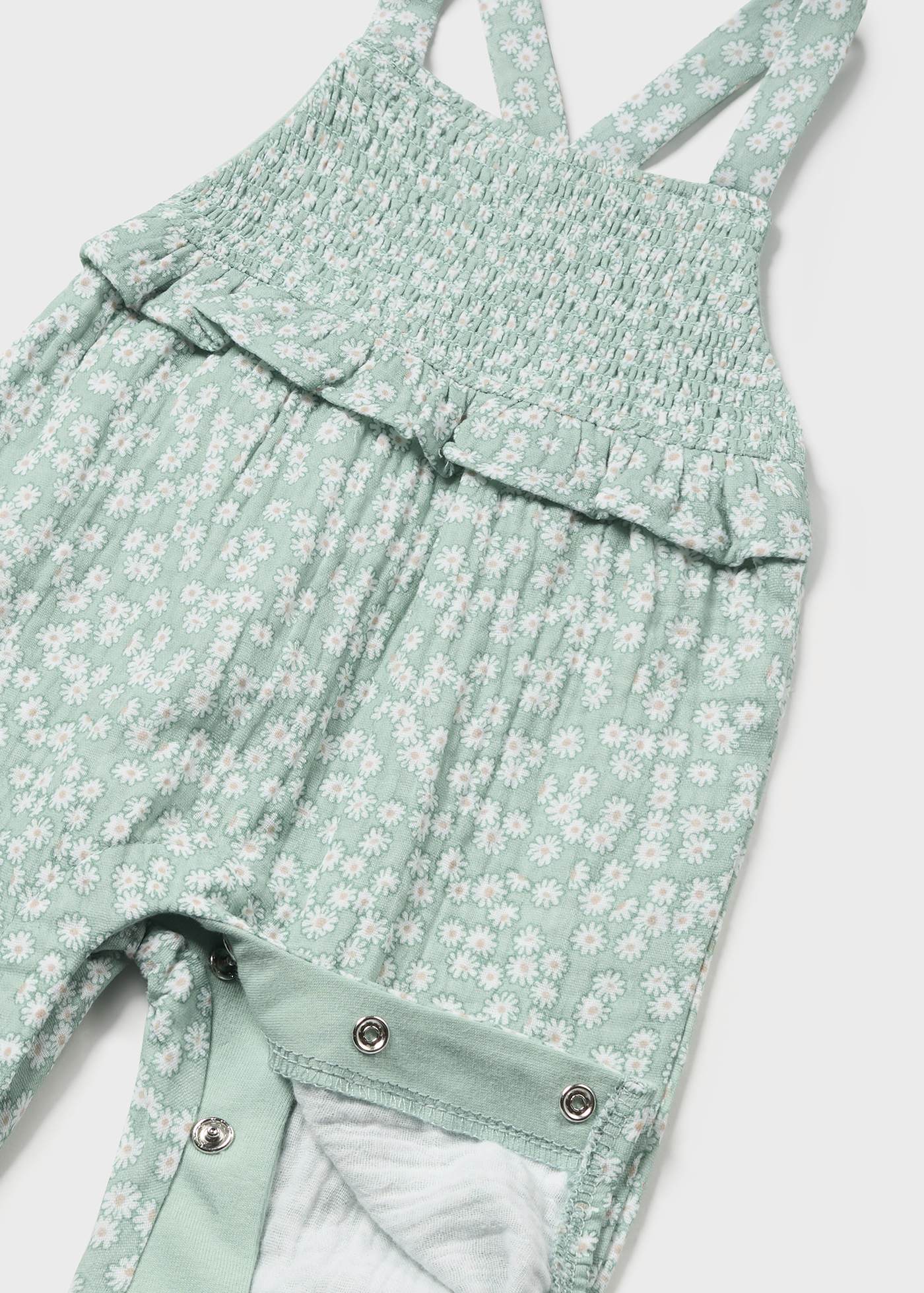 Conjunto de duas peças Better Cotton, jardineira comprida, tamanho recém-nascido Jade