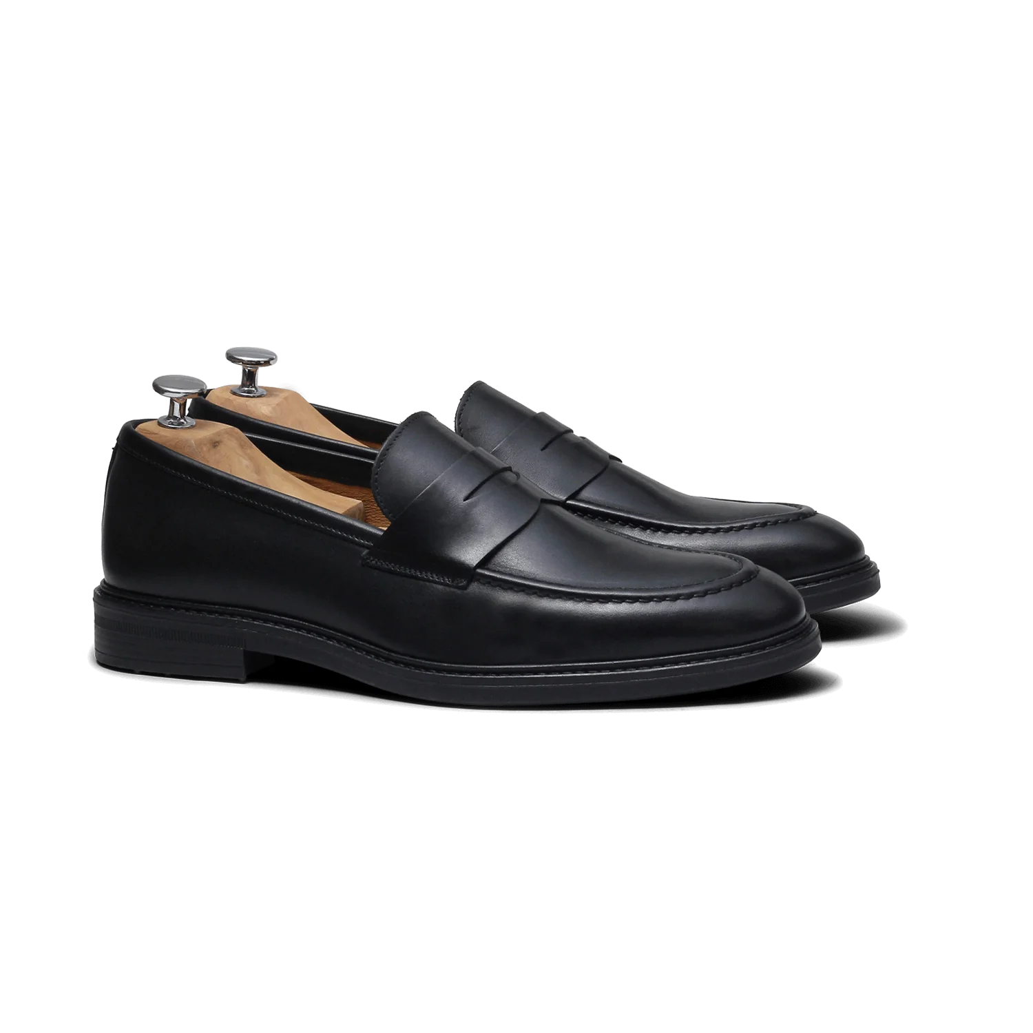 Mayo-Mocassin en cuir noir