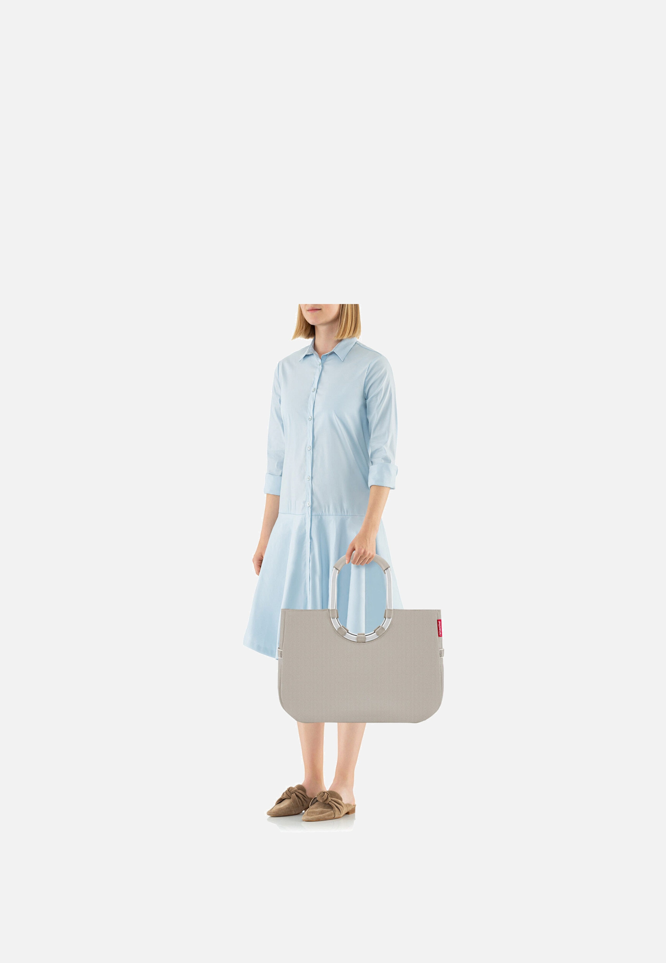 loopshopper L Herringbone Sand - Einkaufskorb