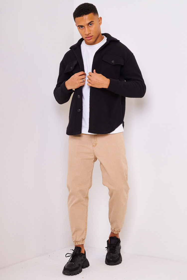 Veste en peau de mouton noire