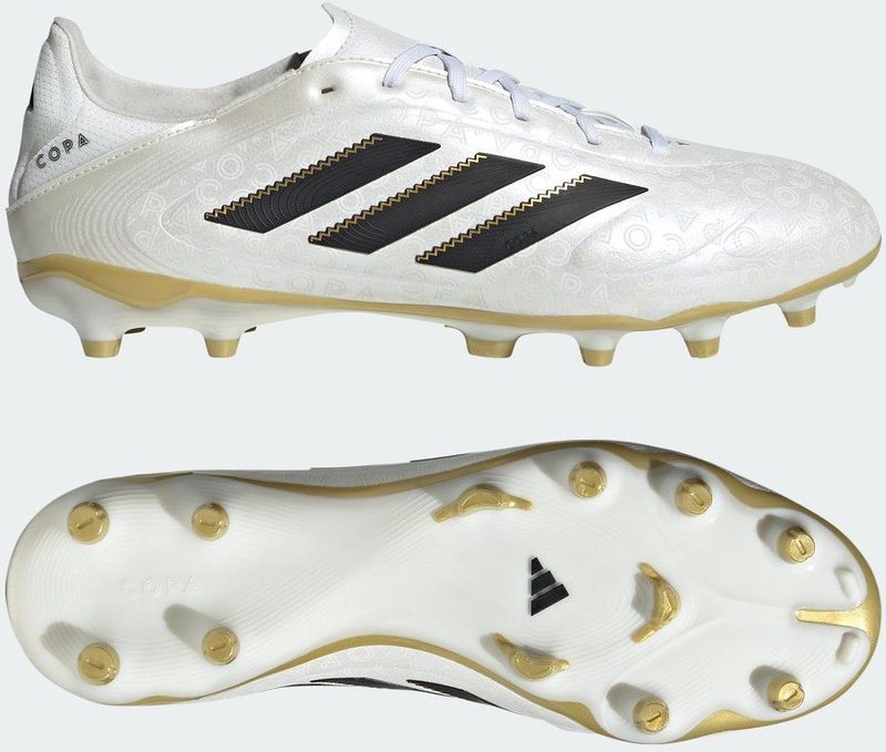 adidas - Copa Pure III League - Voetbalschoenen - Wit Zwart Goud - Synthetisch Bovenwerk