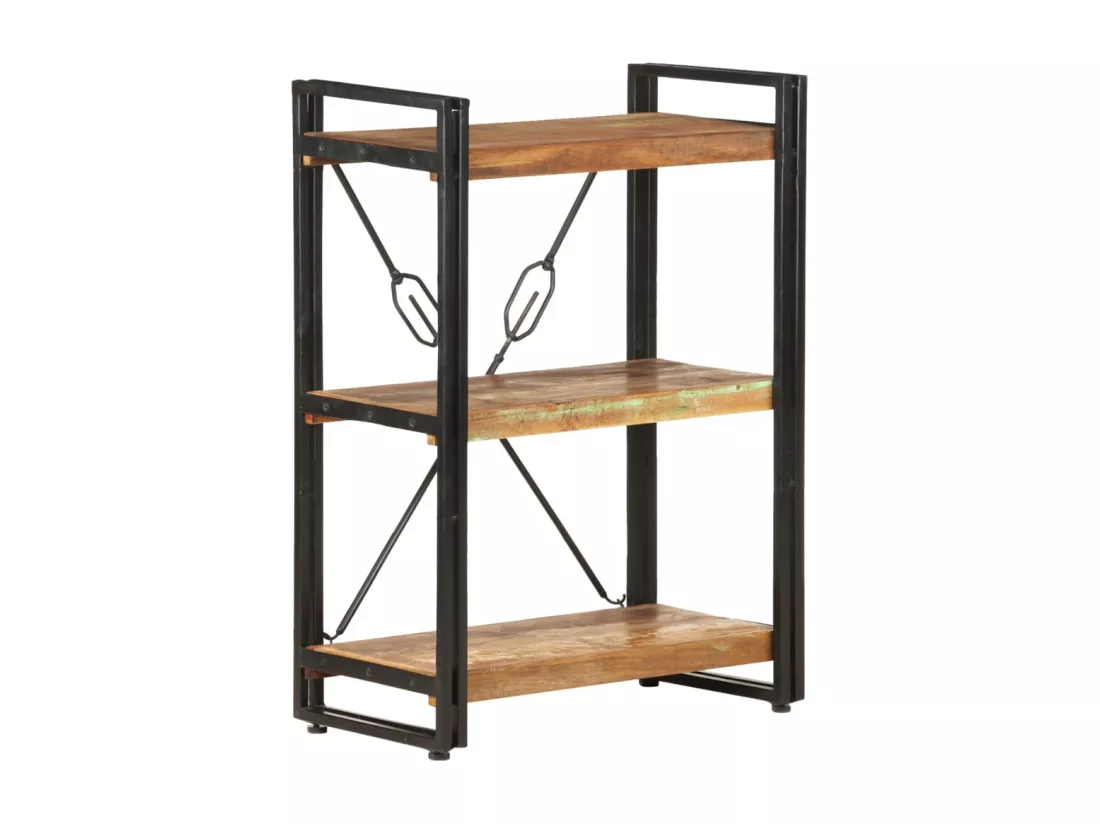 Bibliothèque à 3 niveaux 60x30x80cm Bois de récupération massif