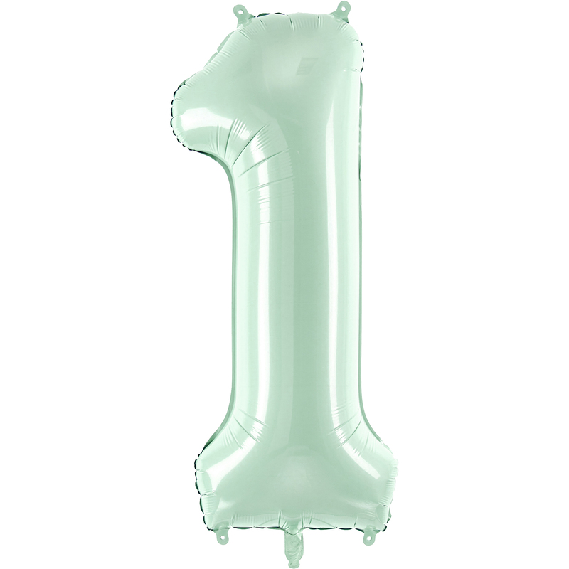 Partydeco Folienballon Zahl 1, hellgrün
