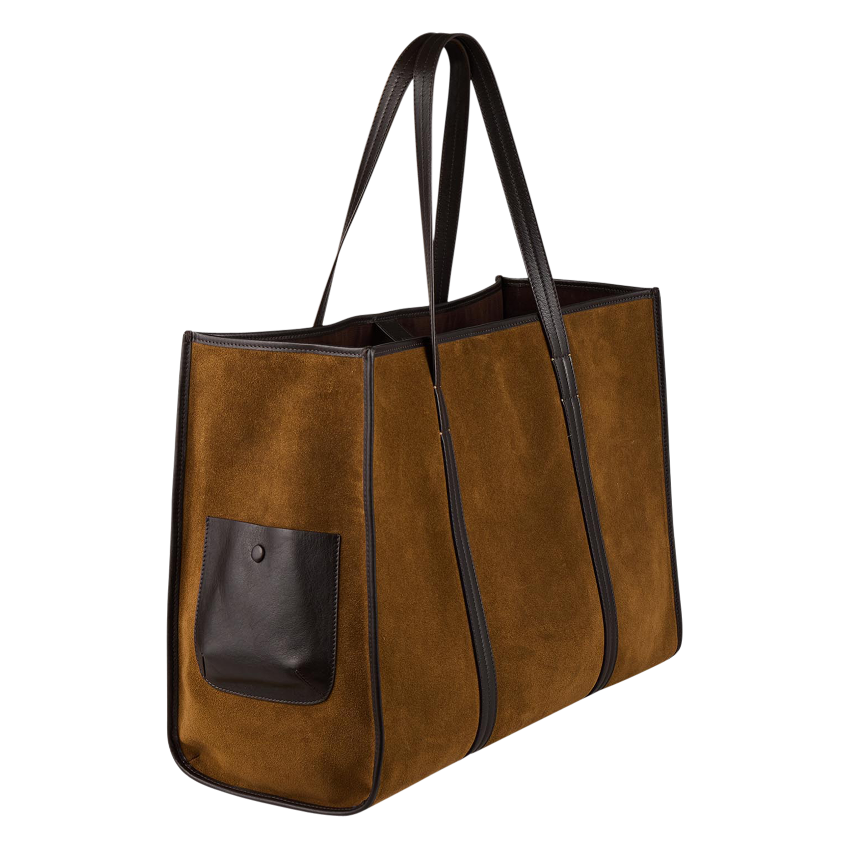 Grand cabas en cuir velours | Marron