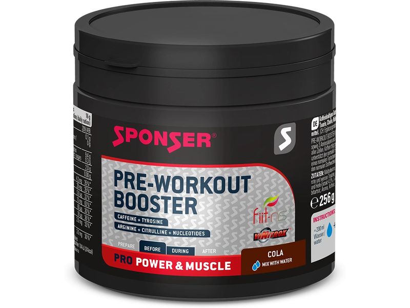 Sponser Pulver Pre-Workout Booster Cola 256 g Koffeinhaltiges Getränkepulver