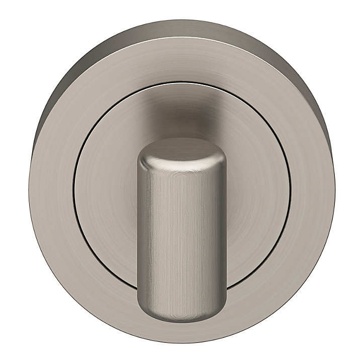 Rosace de fonction rond tube à visser à condamnation GoodHome Duod effet nickel satin gris Ø50mm