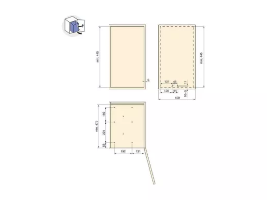 Poubelles de recyclage fixation inférieure et extraction automatique (2 bacs de 14L)