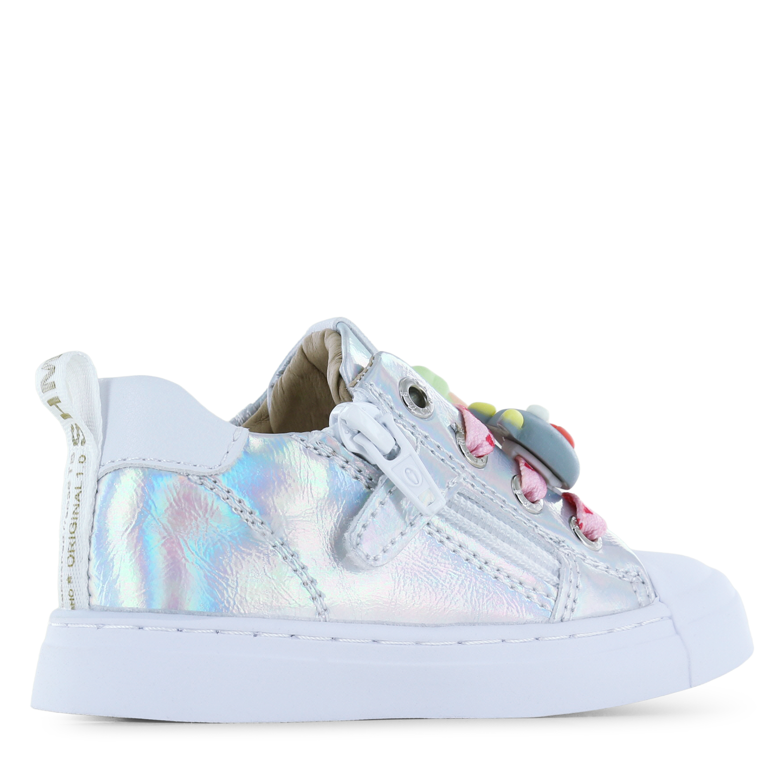 Shoesme metallic zilveren sneaker Metallic, Microfiber leer | Meisjes schoe