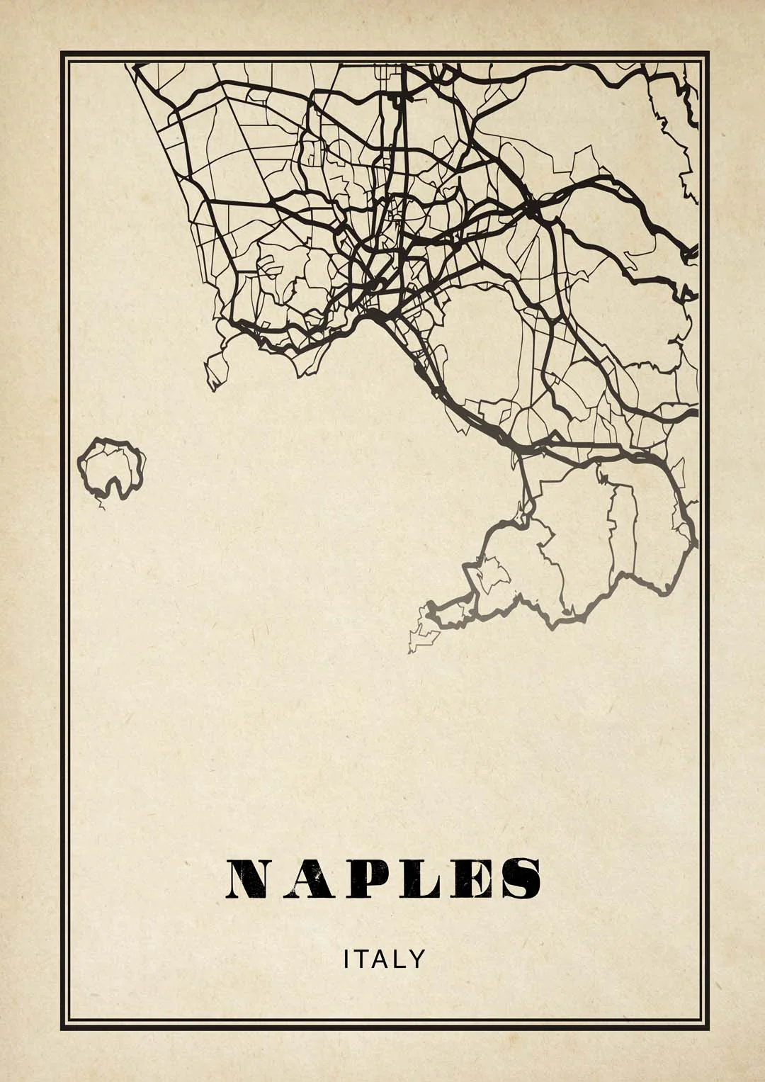 Neapel Stadt Sepia