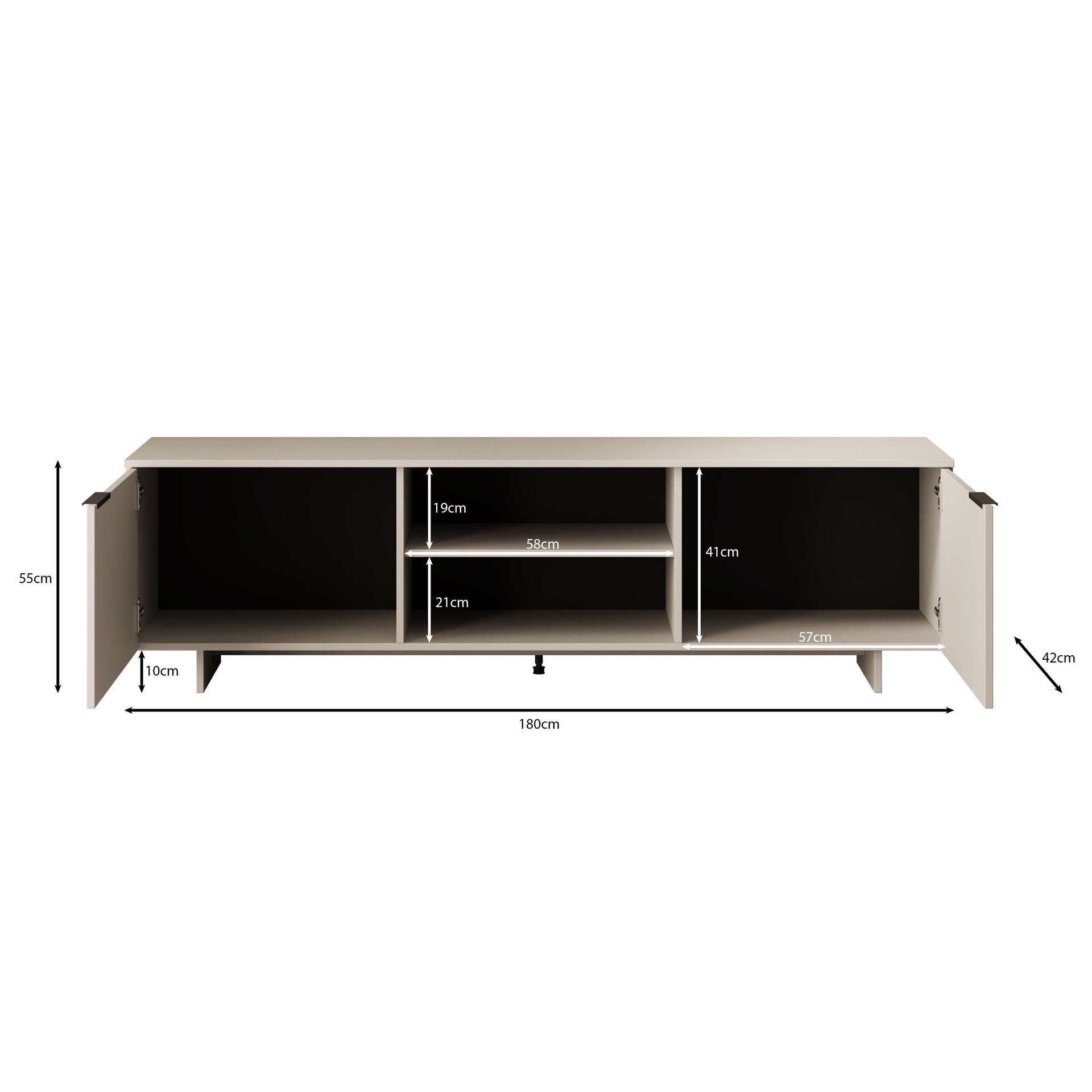 Meubella - TV-Meubel Ankara - Beige - 180 cm