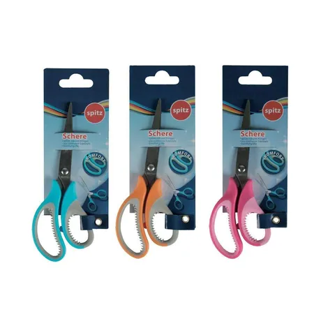 Stylex Schere mit Komfortgriffen Länge 15 cm, 3 Stück je 1x blau, orange + pink