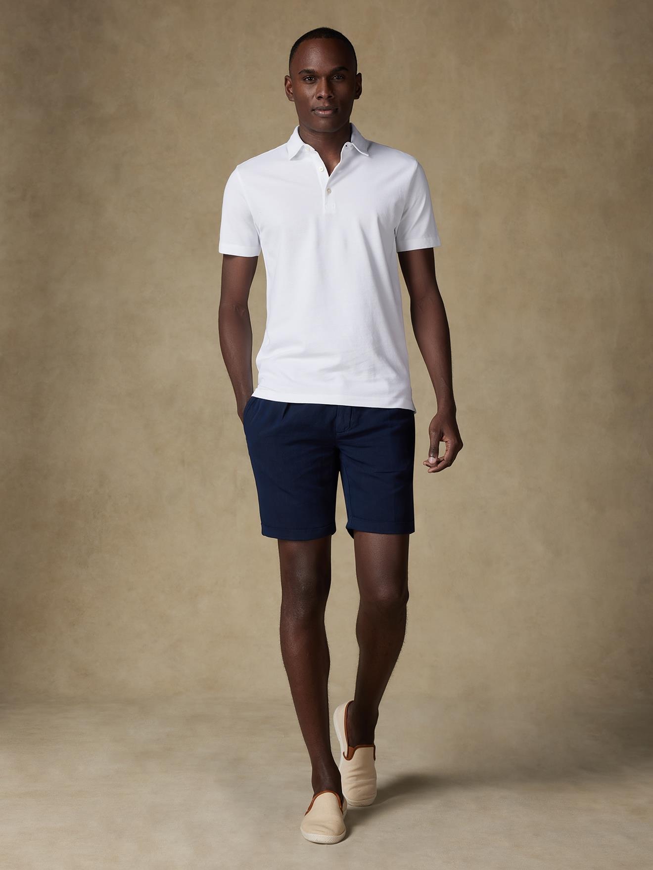 Polo Héritage en piqué blanc