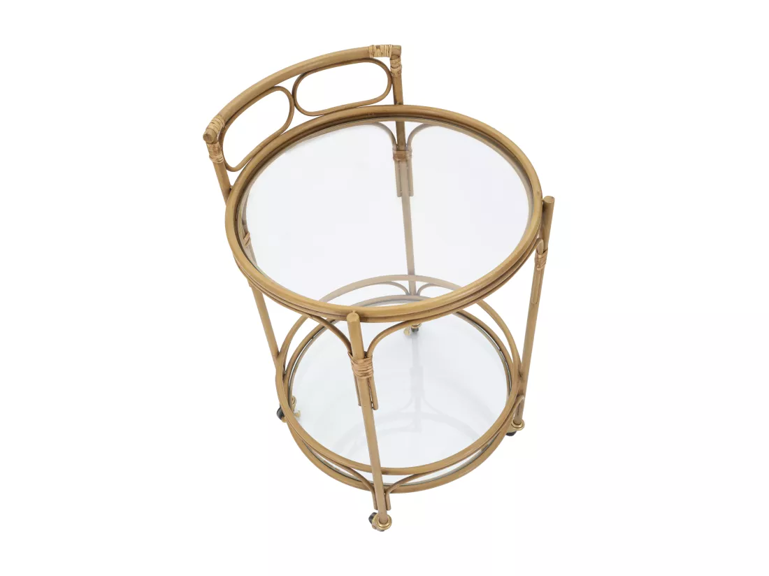 Desserte ronde en métal marron Ø 51x74 cm