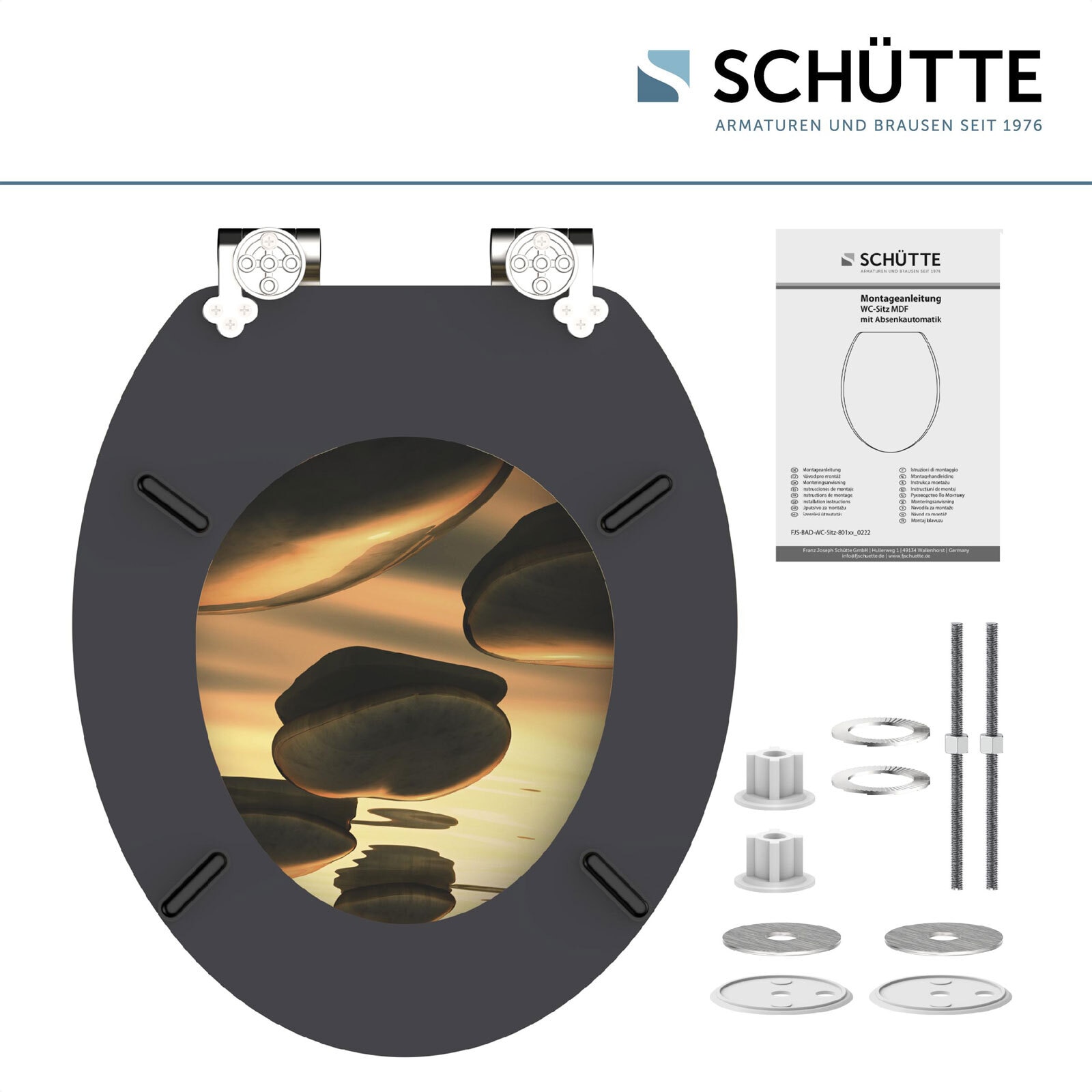 SCHÜTTE WC-Sitz Sea Stone ca. 37,5 x 3 x 44,5 cm
