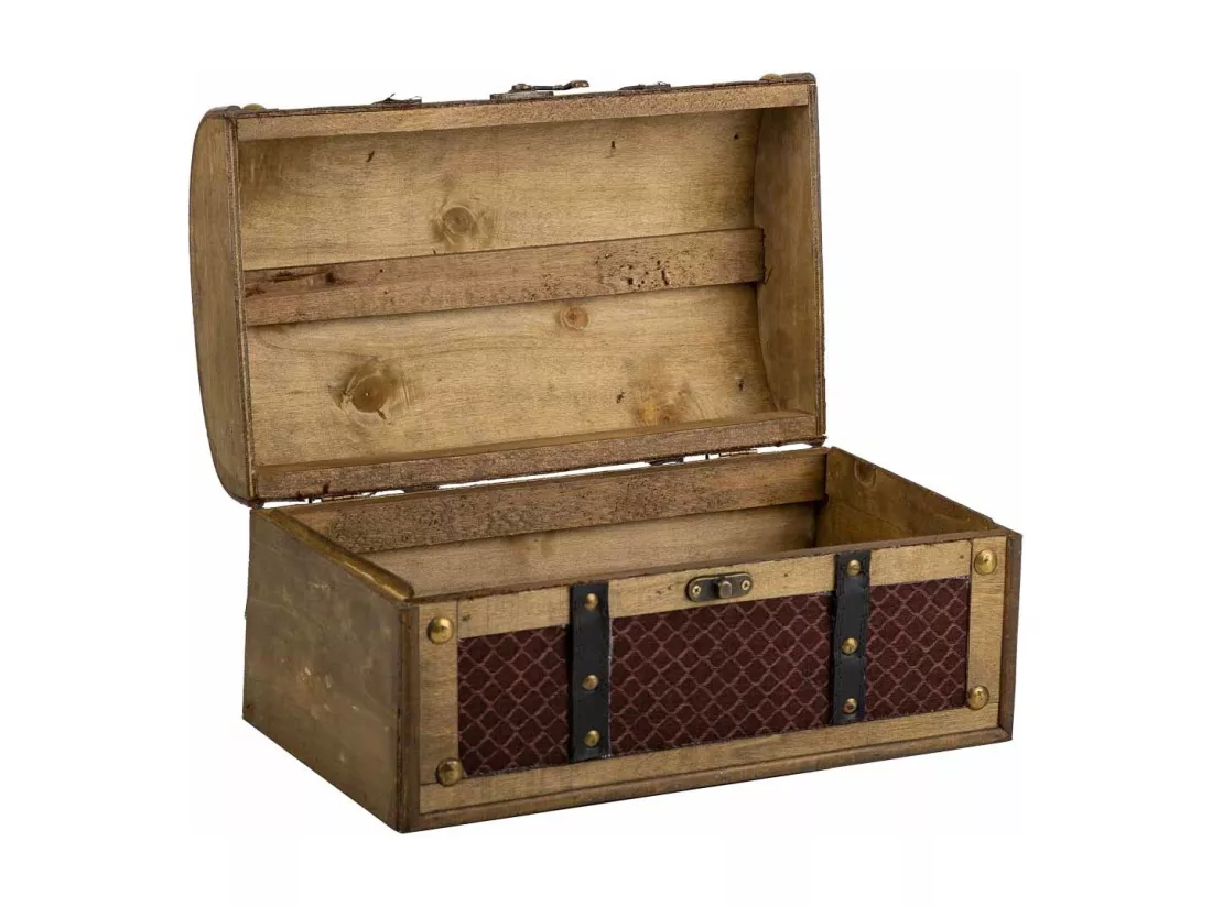 Coffre en bois marron 35x21x19h