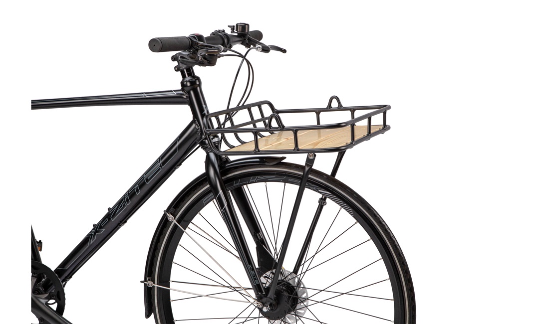 Front bagagebærer alu/træ 44,5x33x9 cm