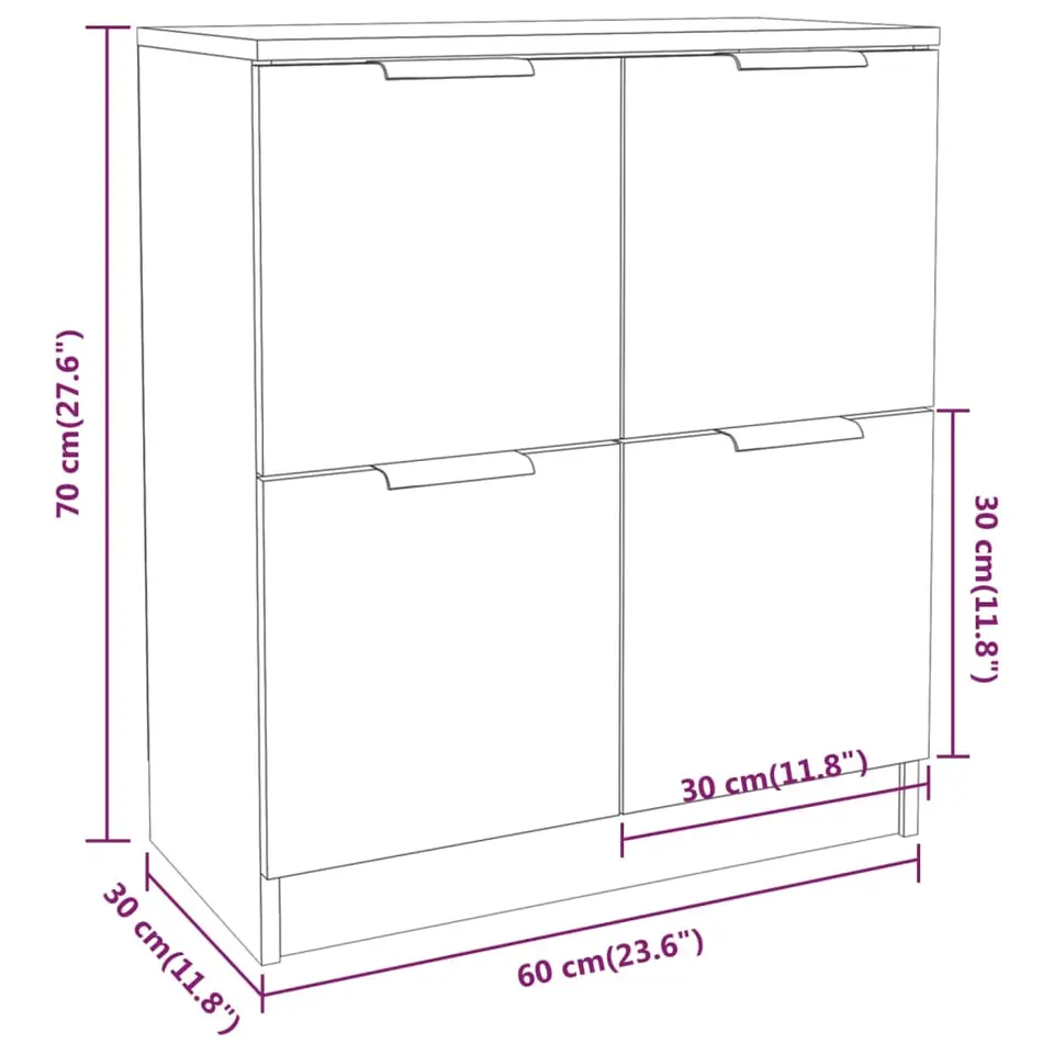 vidaXL - Dressoir - Zwart - Bewerkt hout - 2 stuks