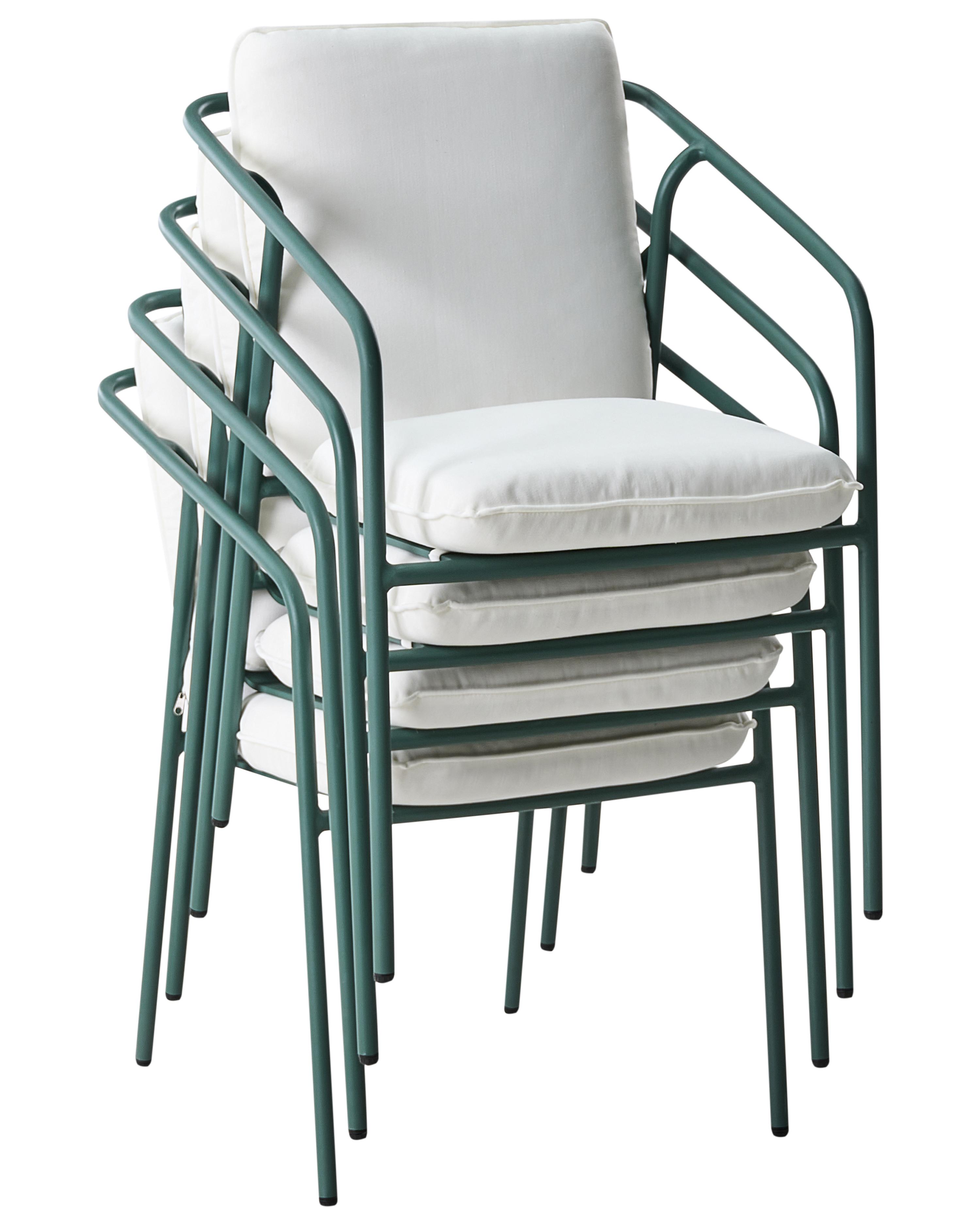 Set van 8 stoelen met zitkussen ASCIANO Metaal Groen