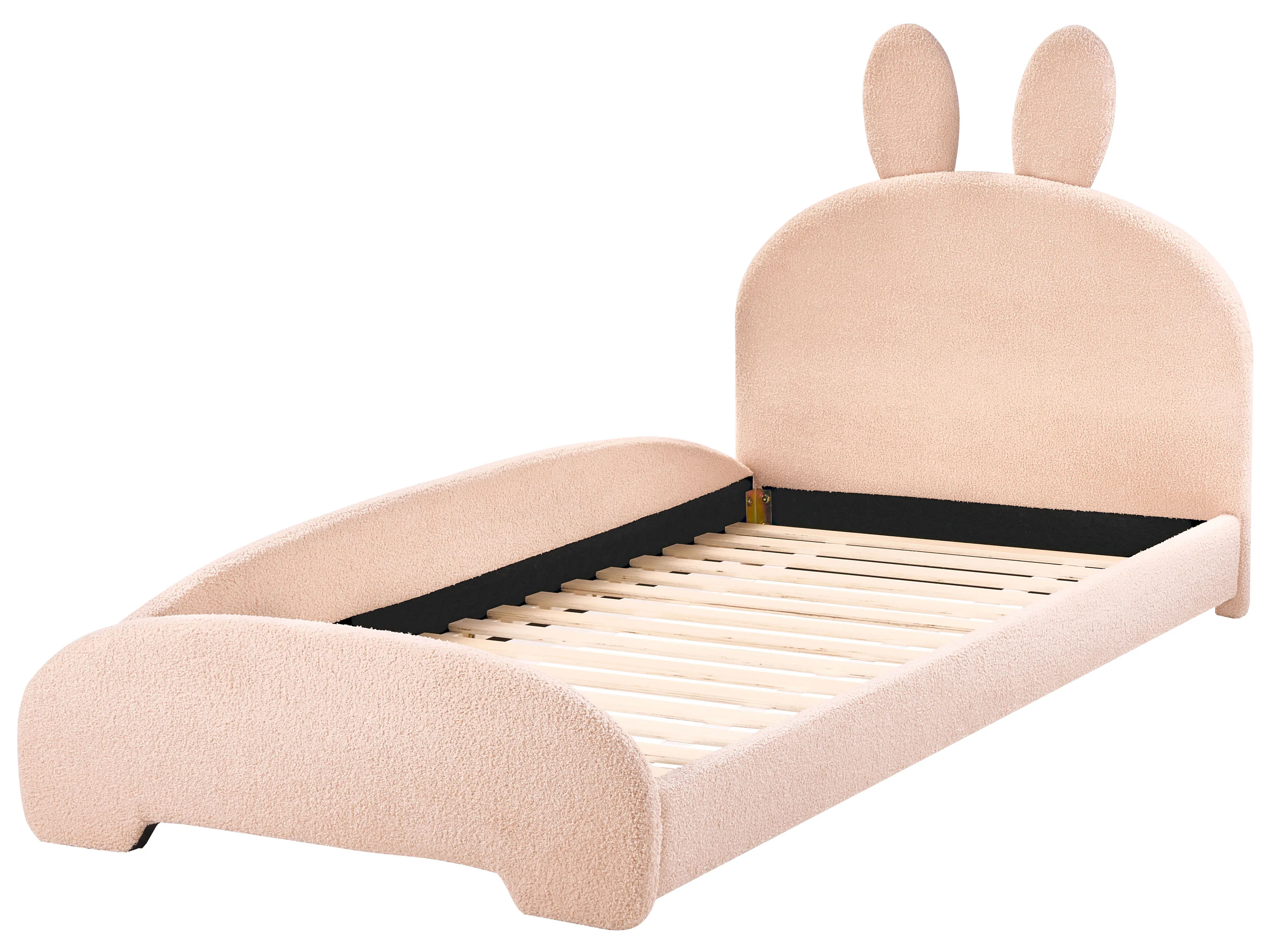 Kinderbed Konijn Bouclé PERROS 90 x 200 cm Beige