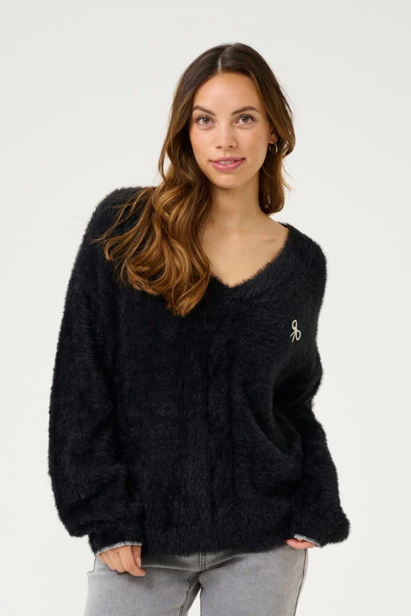 Cream CRFrosty Knit Pullover Pitch black