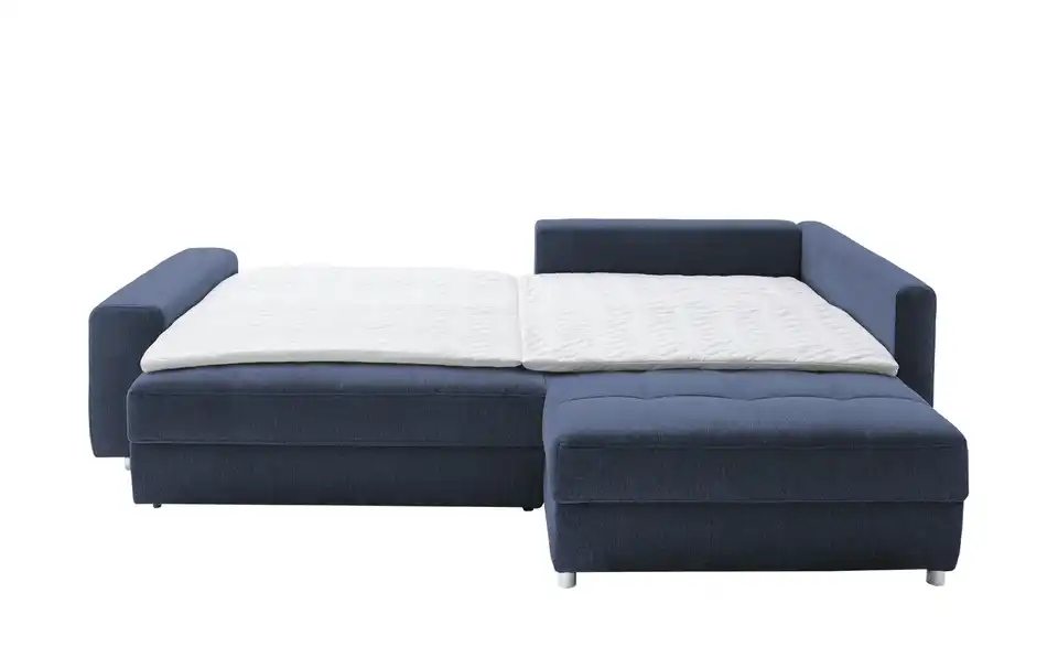 Ecksofa Arissa de Luxe Blau rechts Webstoff