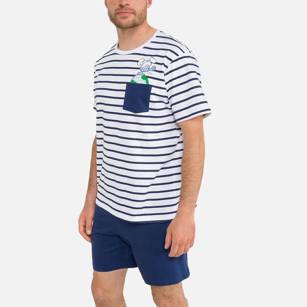 SCHTROUMPFS<br>Shorts de pijama listrados, Smurfs