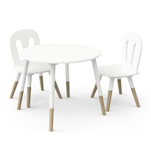 Set 1 Table + 2 chaises FIRMIANA Blanc - CBA Meubles