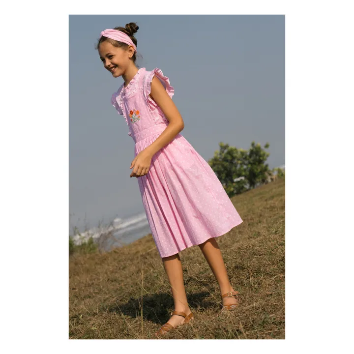 Kidsagogo Robe Tablier Ella à Pois | Rose