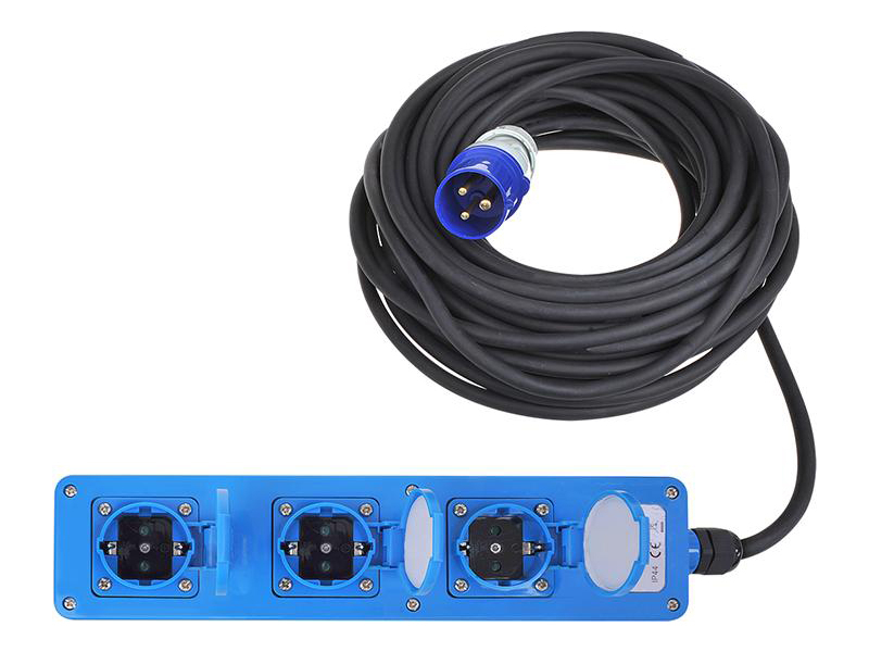 ProPlus 3-voudige CEE stekkerdoos - 20 meter