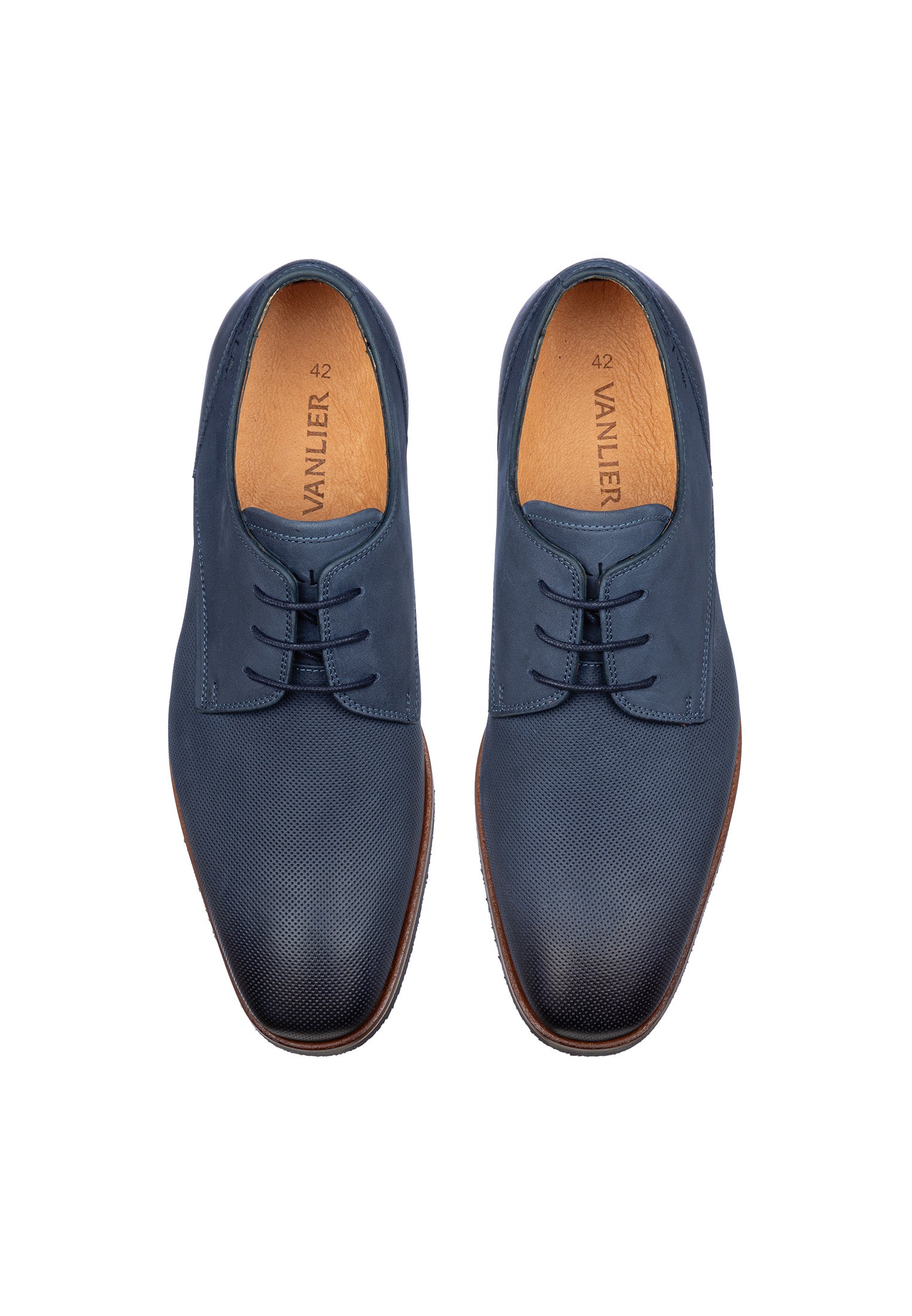 Blauw nubuck Amalfi veterschoen