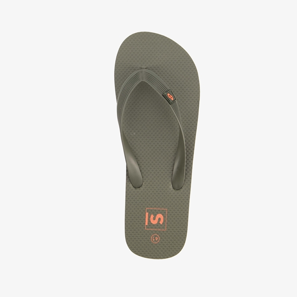 Dames teenslippers groen met oranje details