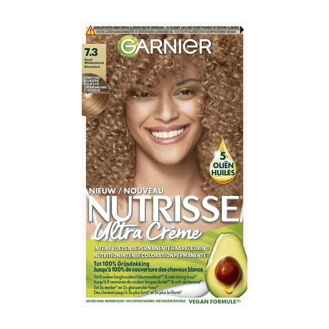 Garnier Nutrisse Crème Permanente Haarverf 7.3 Goudblond
